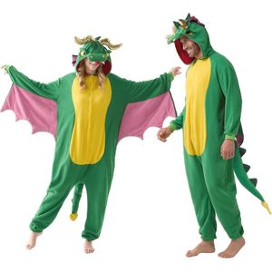 Uniseks pluche pyjama voor volwassenen - Kostuum voor Halloween en verkleedpartijen, XL, roze