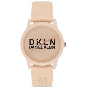 Daniel Klein DK.1.12645-7 - Horloge - Analoog - Dames - Vrouwen - siliconen band - rond - Crème