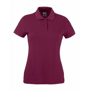 Fruit of the Loom - Dames-Fit Pique Polo - Bordeauxrood - XL