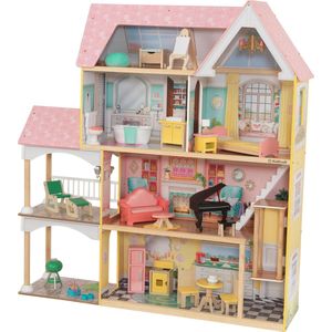 KidKraft Lola Houten Poppenhuis met 30 accessoires, licht en geluid voor poppen van 30 cm