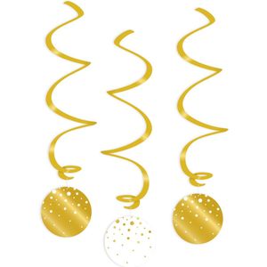 Swirl decorations gold/white - Bubbles