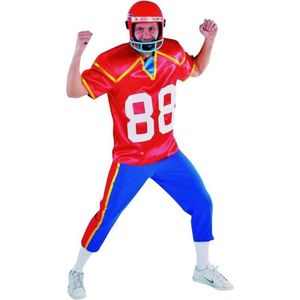 Magic By Freddy's - Rugby & American Football Kostuum - American Football Wide Receiver - Man - blauw,rood - Large - Carnavalskleding - Verkleedkleding