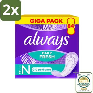 Always - Inlegkruisjes - Normal - 84 Inlegkruisjes - Voordeelverpakking - 2 stuks - Incontinentie - Bescherming