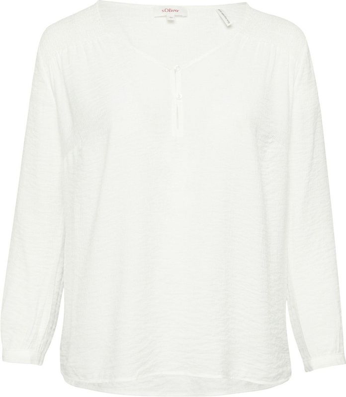 s.Oliver - Blouse - Crème - Wijde Blouse - Lange Mouw