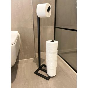 Industrieel WC rolhouder staal zwart -  toiletrolhouder -  toiletaccessoires