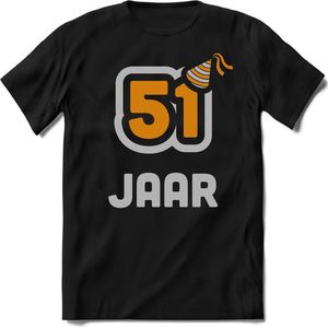 51 Jaar Feest kado T-Shirt Heren / Dames - Perfect Verjaardag Cadeau Shirt - Goud / Zilver - Maat 5XL