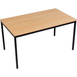 Furni24 Multifunctionele tafel 160 x 80 cm - computertafel - bureau - werktafel in beuken decor/ zwart