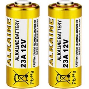 OWO - 2 Pack - Alkaline batterij batterijen 12v 23a a23 bLRV08 L1028 RVO8 23AE MS21 MN21 E23A K23A V23GA GP23A 8LR932 8LR23 VR22 8F10R EL12