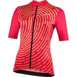 Nalini - Dames - Fietsshirt - Korte Mouwen - Wielrenshirt - Fucsia - Geel - NEW ANTWERP1920 - XL