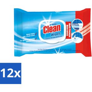 At Home - Clean - Multi-Purpose Reinigingsdoekjes - Vochtig - 55 Doekjes - Voordeelverpakking - 12 stuks