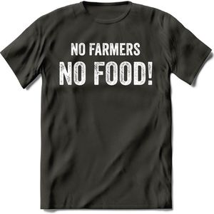 T-Shirt Knaller T-Shirt|No Farmers No Food / Boerenprotest / Steun de boer|Heren / Dames Kleding shirt|Kleur Grijs|Maat XXL