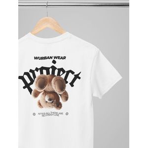 Oversized shirt - Project - Wurban Wear | T-shirt | Merk kleding | Unisex tshirt | Streetwear | Pump cover | Techno outfit | Merk shirt | Gym shirt | y2k | Techwear | Urban | Grote maten | T-shirt heren | T-shirt dames | Wit