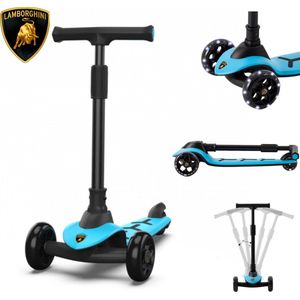 Lamborghini Kinderstep 3 Wielen – LED Wielen – In Hoogte Verstelbaar – Step Vanaf 3 jaar – Max. 50 Kg - Blauw