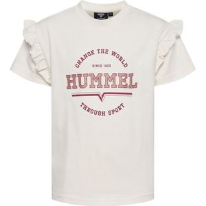Hummel - Violet T-shirt - Groen - Biologisch Katoen - Ruches aan de Mouwen