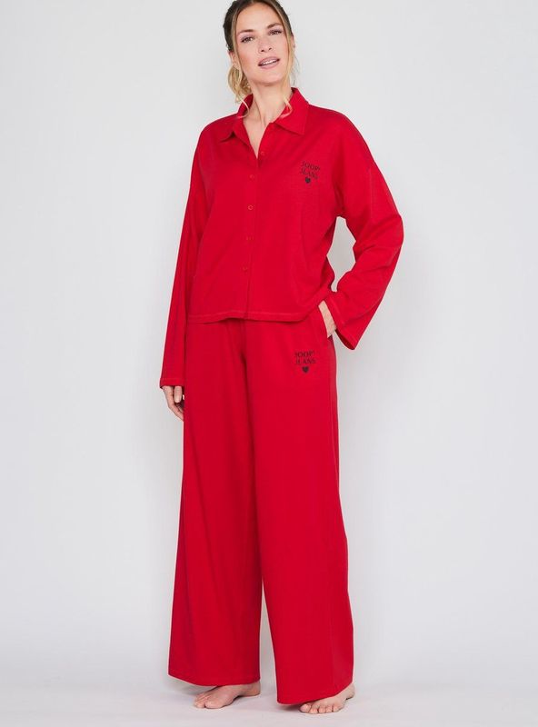 OTTO - After Dark - Pyjamabroek - Knalliges Rood - Steekzakken
