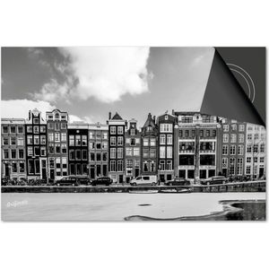 Inductie beschermer 59x52 - afdekplaat inductie mat - Dietrix Kookplaat beschermer - Exclusief - Steden - Amsterdam Zwart Wit