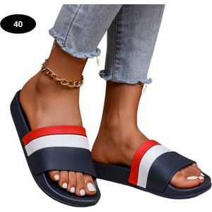 Nivard Badslippers Dames - Comfortabel - Flip Flops - Sauna - Zomer - Blauw - Maat 36