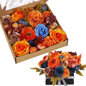 Kunstbloemen - Bloemen - Rozen - Kunstplanten voor binnen - doe-het-zelf - DIY - Nepbloemen - Bruiloft - Cadeau - Geschenk - Verjaardag - Moederdag - Oranje