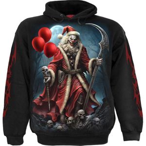 Spiral Santa Clown - Hoodie Heren Trui met capuchon - zwart - XXL