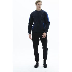 SCR. Lelyan - Warme Heren Sweater - Trui met steekzakken - Donkerblauw - Maat S
