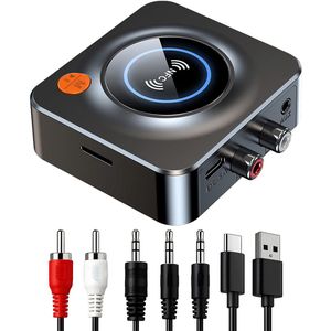 Ynkkvre -Bluetooth 5.1-ontvanger met RCA 3,5 mm AUX-jackadapter, draadloze audio-ontvanger Geschikt voor stereosystemen-Draadloos Muziek Streamen naar Stereo