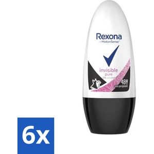 Rexona - Invisible Pure - Deo Roller - Anti-transpirant - Anti-perspirant - 50 ml - Voordeelverpakking - 6 stuks