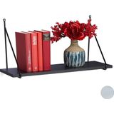 Relaxdays wandplank industrieel - boekenplank - wandrek - fotoplank - decoratie - zwart
