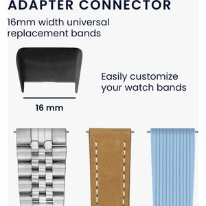 kwmobile verbindingsadapter horlogebandje geschikt voor Huawei Band 6 & 6 Pro / Honor Band 7 & 6 - Voor 16mm bandjes - Set van 4 - Geen gereedschap nodig