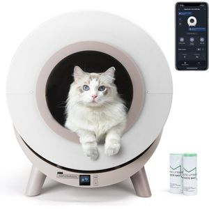 Nobleza SL01 - Automatische Kattenbak XXL - 80L - Zelfreinigende Kattenbak - Electrische Kattenbak - Incl. App