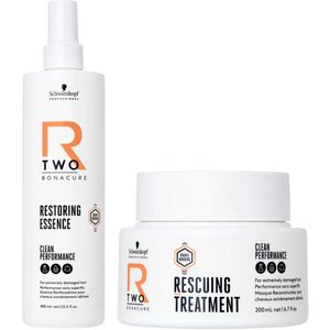 Schwarzkopf - R-TWO - Restoring Essence & Rescuing Treatment 200 ml - Voordeelset