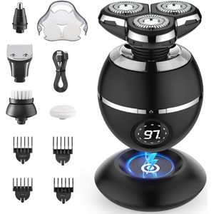 Draadloos 3D Elektrisch Scheerapparaat voor Heren - Oplaadbare Baardtrimmer met LCD-scherm