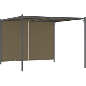 VidaXL Pergola met Uittrekbaar Dak 180 g/m² 3x3 m Taupe