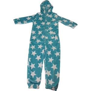 Onesie / Pyjama / Pyjamapak met Sterretjes - Blauw - Polyester - Maat 98 / 104 - Unisex