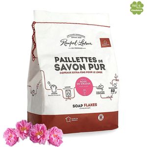 Marseille zeepvlokken rozen geur 750g | Rampal Latour | Zuinig Ecologisch Milieuvriendelijk Hypoallergeen | Zonder conserveermiddel
