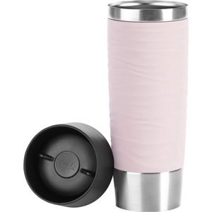 Travel Mug Wave-Design Thermobeker/Isoleerbeker 500 ml Poederroze met Deksel | Houdt Drank Warm/Koud | Handig voor Onderweg travel mug