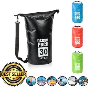Decopatent® Waterdichte Tas - Dry bag - 30L - Ocean Pack - Dry Sack - Survival Outdoor Rugzak - Drybags - Boottas - Zeiltas -Zwart