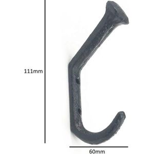 Jashaak Spijker Zwart + 2 schroeven en pluggen | 11cm | Ophanghaken | Gietijzer | Ophanghaak | Landelijke Haak | Kapstokhaak | Handdoek haak | Boeren | Kapstok haken | Handdoekhouder | Kapstokhaken | Kapstokken |Haak Zwart | Landelijk