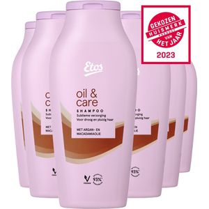 Etos Shampoo Voordeelverpakking - Oil & Care - Vegan - 6 x 300ML