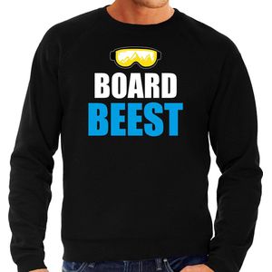 Apres ski sweater Board Beest zwart  heren - Wintersport trui - Foute apres ski outfit/ kleding/ verkleedkleding S