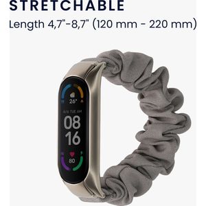 kwmobile elastisch bandje voor smartwatch - geschikt voor Xiaomi Mi Smart Band 6 / Mi Band 6 / Band 5 - Horlogebandje van katoen - In grijs