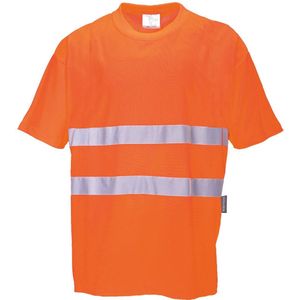 Portwest - S172 - T-shirt - Oranje - Katoen - HiVisTex Reflecterende Striping
