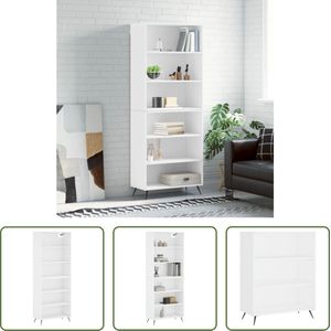 The Living Store Hoge Kast - Buffetkast - 69.5x32.5x180 cm - Wit