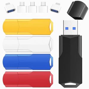 16GB USB-stick met 5 Stuks en Adapters – Hoge Snelheid Swivel Flashdrive