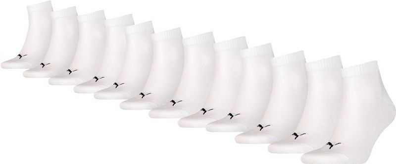 Puma - Quarter Sokken Plain - Wit - 12-pack