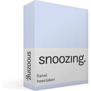Snoozing - Flanel - Hoeslaken - Eenpersoons - 70x200 cm - Hemel