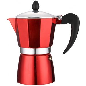 Rosberg Percolator, Espressomaker, 6 kopjes (300 ml), Aluminium, Voor gas en elektrische fornuizen, Rood