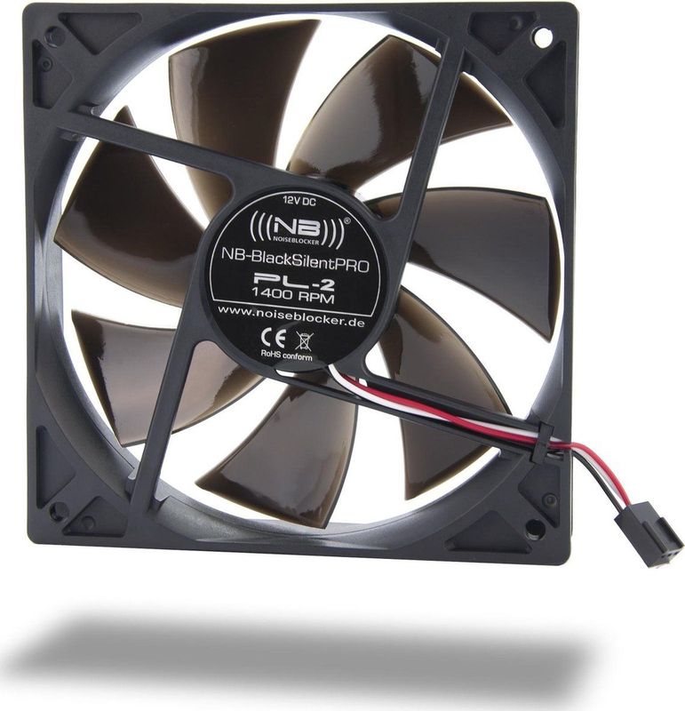 NoiseBlocker - BlackSilent Pro - Ventilator - Zwart - 120x120x25mm