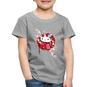 Hello Kitty In Een Rode Kimono En Kersenbloesems Premium T Shirt Kinderen