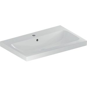 Geberit iCon Light wastafel 75x48 cm, 1 kraangat, met overloop, met KeraTect, wit