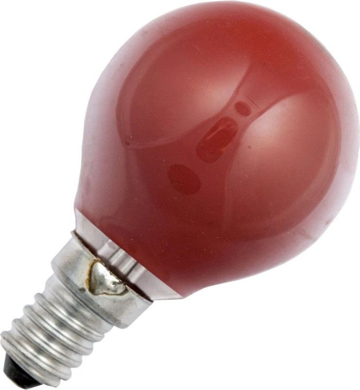 Schiefer - E14 Kogel Gloeilamp - Rood - 15W - Dimbaar